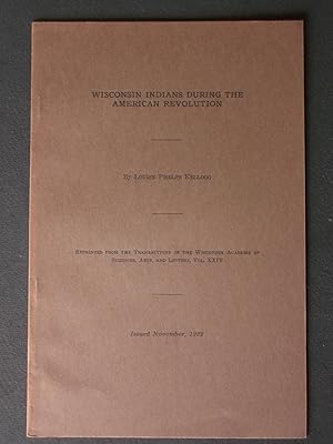 Seller image for Wisconsin Indians During the American Revolution for sale by Bookworks [MWABA, IOBA]