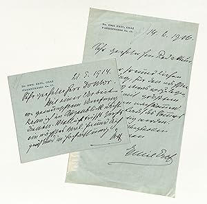 Seller image for Eigenh. Brief mit U. sowie eigenh. Briefkarte mit U. for sale by Eberhard Kstler Autographen&Bcher oHG