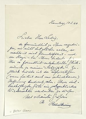 Seller image for Eigenh. Brief mit U. "Richard Moering". for sale by Eberhard Kstler Autographen&Bcher oHG