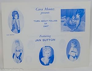 Bild des Verkufers fr Cara Montez presents "Turn about Follies of 1967" playbill featuring Jan Sutton zum Verkauf von Bolerium Books Inc.