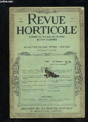 Imagen del vendedor de LA REVUE HORTICOLE 1939 N 22 - Les Fraisiers remontants  gros fruits : origine, leur volution, leur avenir.   Cn.i SIMMEN.Bromliaces hybrides nouvelles. VALIR.Forage lectrique de l'Endive (chicore Wit-loof).   P. CH.Beauts de la flore pyrnenne a la venta por Le-Livre