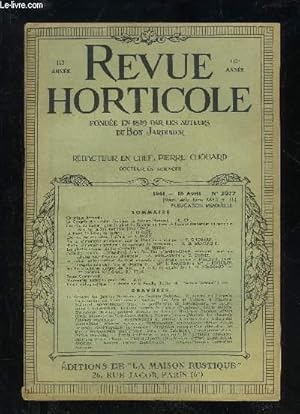 Seller image for LA REVUE HORTICOLE 1941 N 2077 - Chronique horticole.L Congrs des Jardins familiaux du Secours National.  ^ P. CH.Conseils du moment pour le plant de Pommes de terre et l'approvisionnement en semences dans les iardins familiaux (Avril 1941).Le Pavot  i for sale by Le-Livre