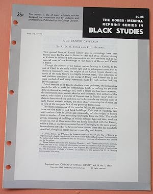 Imagen del vendedor de OLD KANURI CAPITALS (Bobbs-Merrill Reprint Series in Black Studies: BC-25) a la venta por Cream Petal Goods