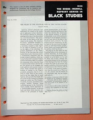 Bild des Verkufers fr THE NEGRO IN THE POLITICAL LIFE OF THE UNITED STATES (Bobbs-Merrill Reprint Series in Black Studies: BC-38) zum Verkauf von Cream Petal Goods