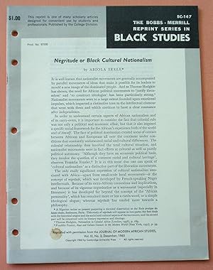 Image du vendeur pour NEGRITUDE OR BLACK CULTURAL NATIONALISM (Bobbs-Merrill Reprint Series in Black Studies: BC-147) mis en vente par Cream Petal Goods