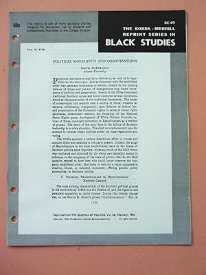 Image du vendeur pour POLITICAL MOVEMENTS AND ORGANIZATIONS (Bobbs-Merrill Reprint Series in Black Studies: BC-49) mis en vente par Cream Petal Goods