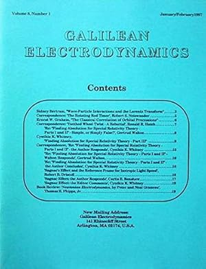 Galilean Electrodynamics Volume 8 No's 1-6 (6 issues)