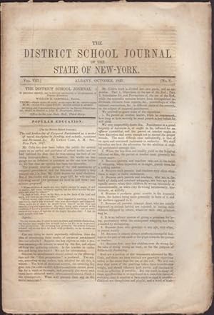 Seller image for District School Journal of the State of New York. Vol. VIII, No. 7 & 8 for sale by OLD WORKING BOOKS & Bindery (Est. 1994)