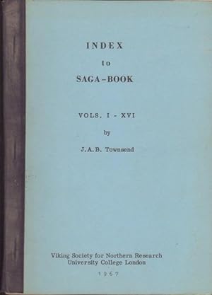 Imagen del vendedor de Index to Saga-Book, Volumes I - XVI. a la venta por OLD WORKING BOOKS & Bindery (Est. 1994)