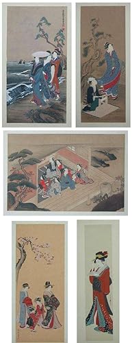 Folio of Five Color Woodcut Plates with Folding Case