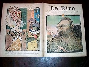 Imagen del vendedor de LE RIRE - N187 - 4 juin 1898 - Journal humoristique paraissant le Samedi - illustration en couleurs de la couverture Auguste RODIN par C.LEANDRE - Illustration en couleurs derniere page d'e L. METIVET. a la venta por JOIE DE LIRE