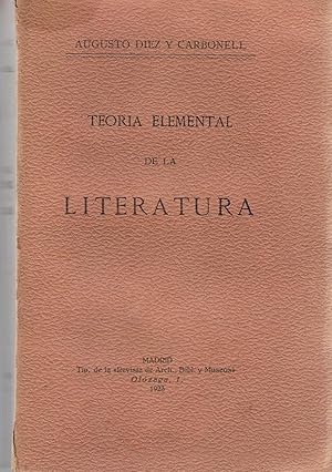Imagen del vendedor de TEORA ELEMENTAL DE LA LITERATURA a la venta por Librera Torren de Rueda