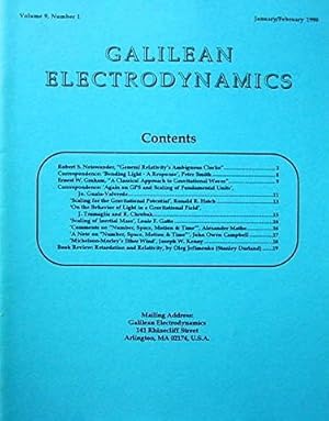 Galilean Electrodynamics Volume 9 No's 1-6 (6 issues)