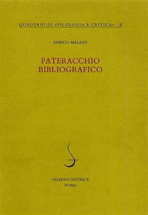 Seller image for Pateracchio bibliografico. for sale by FIRENZELIBRI SRL