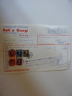 Fattura "SALI & GIORGI Materiali da Costruzione SIENA" 1956