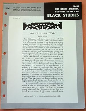 Bild des Verkufers fr THE NEGRO SPIRITUALS (Bobbs-Merrill Reprint Series in Black Studies: BC-185) zum Verkauf von Cream Petal Goods