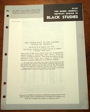Bild des Verkufers fr THE NEGRO RACE IN THE UNITED STATES OF AMERICA (Bobbs-Merrill Reprint Series in Black Studies: BC-342) zum Verkauf von Cream Petal Goods