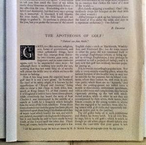 Imagen del vendedor de The Apotheosis Of Golf a la venta por Legacy Books II