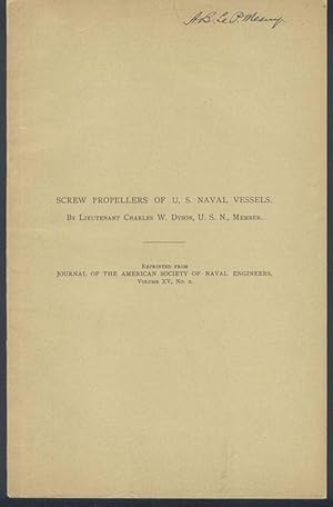 Imagen del vendedor de SCREW PROPELLERS of US Naval Vessels a la venta por Carnegie Hill Books