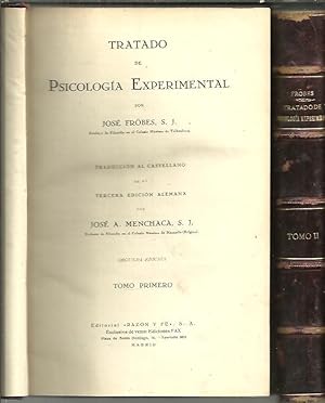 Imagen del vendedor de TRATADO DE PSICOLOGIA EXPERIMENTAL. a la venta por Librera Javier Fernndez