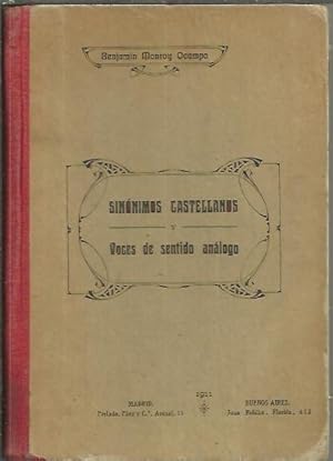 Imagen del vendedor de SINONIMOS CASTELLANOS Y VOCES DE SENTIDO ANALOGO. a la venta por Librera Javier Fernndez