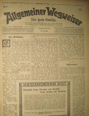 Allgemeiner Wegweiser für jede Familie. 1911. 1. + 2. Halbjahr in einem Band (Nr. 1, 7. Januar - ...