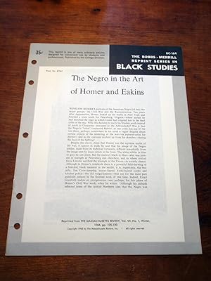 Seller image for THE NEGRO IN THE ART OF HOMER AND EAKINS (Bobbs-Merrill Reprint Series in Black Studies: BC-164) for sale by Cream Petal Goods