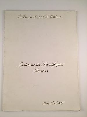Bild des Verkufers fr Instruments Scientifiques Anciens - Catalogue de la vente du jeudi 28 avril 1977 zum Verkauf von WellRead Books A.B.A.A.