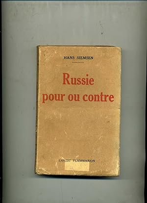 Imagen del vendedor de RUSSIE POUR OU CONTRE. Traduit de l'allemand par Charles Burghard a la venta por Librairie CLERC