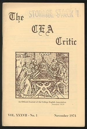 Seller image for The CEA Critic: An Official Journal of The College English Association: November 1974, Volume 37, Number 1 for sale by Between the Covers-Rare Books, Inc. ABAA
