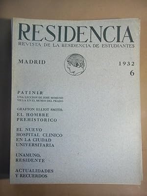 Bild des Verkufers fr Residencia. 1932. 6 (Vol III, Nm. 6) Revista de la Residencia de Estudiantes. Aparece Seis Veces al ao. zum Verkauf von Carmichael Alonso Libros