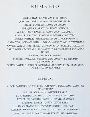 Imagen del vendedor de Revista ENTREGAS DE LA LICORNE. 2 poca. No. 4. Agosto 1954. Pierre Jean Jouve: Ante el espejo ; Jos Bergamn: Medea la encantadora ; Adolfo Bioy Casares: Clave para un amor ; Clara Silva: Tres sonetos a Delmira Agustini a la venta por Lirolay