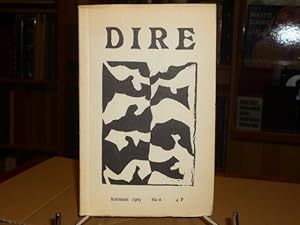 Seller image for Revue DIRE. Numro 6 Automne 1963. Textes de : Henry Miller, Lawrence Durrell, Robert Allan, Ernest Hemingway, Olivier La Farge, Allen Ginsberg, Ren Pons, Mervin Lane, Kershaw, Robert Sabatier, Pierre Torreilles, F.-J. Temple, Jean-Pierre Foucher, Jacque for sale by Tir  Part