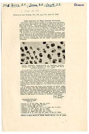 Golgi Apparatus by Phase Contrast Microscopy.