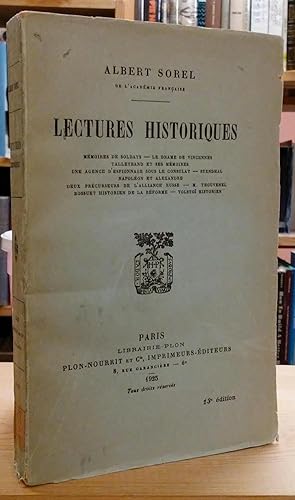 Immagine del venditore per Lectures Historiques venduto da Stephen Peterson, Bookseller