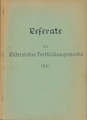 Referate der Gütersloher Fortbildungswoche. Konvolut von 8 Jahrgangsbänden von 1956 bis 1966.