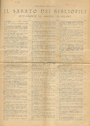 Sabato (Il) dei Bibliofili. Supplemento al "Sabato" di Milano. (15 aprile - 15 agosto 1943).
