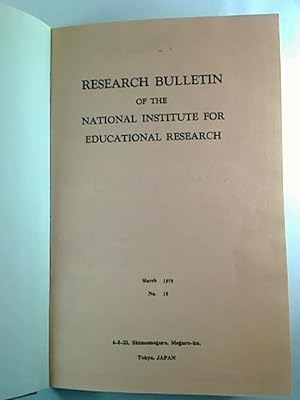 Research Bulletin of the National Institute for Educational Research. - No. 18 (1979) - 20 (1981)...