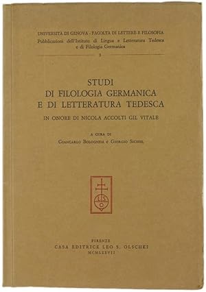 Image du vendeur pour STUDI DI FILOLOGIA GERMANICA E DI LETTERATURA TEDESCA IN ONORE DI NICOLA ACCOLTI GIL VITALE.: mis en vente par Bergoglio Libri d'Epoca