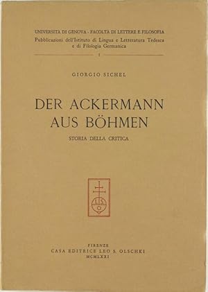 Image du vendeur pour DER ACKERMANN AUS BOHMEN. Storia della critica.: mis en vente par Bergoglio Libri d'Epoca