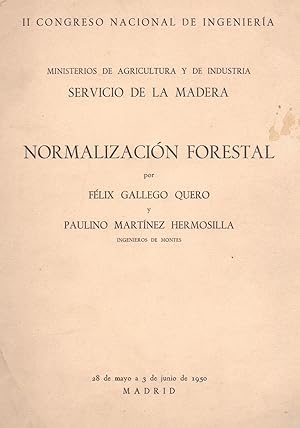 Imagen del vendedor de NORMALIZACION FORESTAL - SERVICIOS DE LA MADERA- a la venta por Libreria 7 Soles