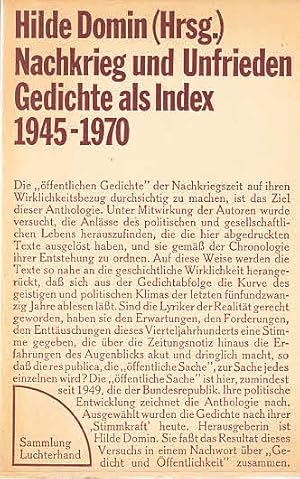 Nachkrieg und Unfrieden, Gedichte als Index 1945-1970,