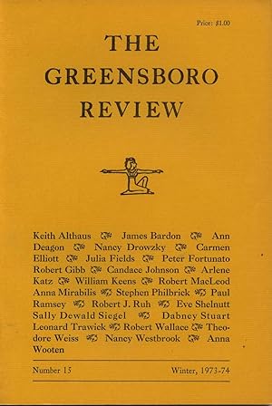 Bild des Verkufers fr The Greensboro Review No. 15, Winter 1973-74 zum Verkauf von Books Do Furnish A Room