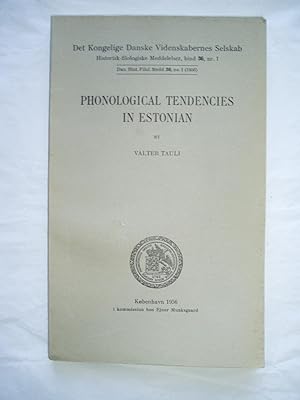 Seller image for Phonological Tendencies in Estonian for sale by Expatriate Bookshop of Denmark
