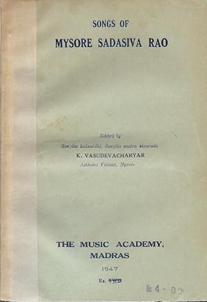 Seller image for Songs of Mysore Sadasiva Rao for sale by Florida Mountain Book Co.