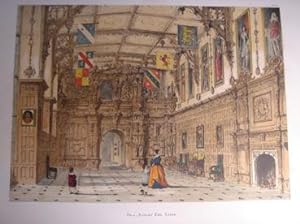 A Fine Original Hand Coloured Lithograph Illustration of The Hall, Audley End, Essex from The Man...