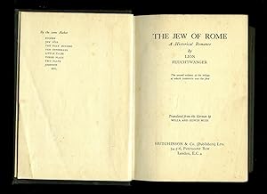 Immagine del venditore per The Jew of Rome: A Historical Romance The Second Volume of the Trilogy of Which Josephus was the First. Comprising The Writer, The Man, The Father, The Nationalist, and The Citizen of the World venduto da Little Stour Books PBFA Member