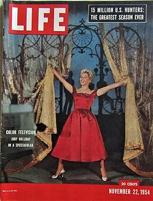 Imagen del vendedor de Life Magazine November 22, 1954 Cover: Judy Holliday in Color TV Spectacular a la venta por Moneyblows Books & Music