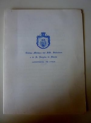 "ORDINE MILITARE DEL SS. SALVATORE E DI S. BRIGIDA DI SVEZIA - LUOGOTENENZA PER L'ITALIA, Program...