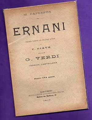 Imagen del vendedor de ERNANI : drama lrico en cuatro actos. a la venta por Librera DANTE